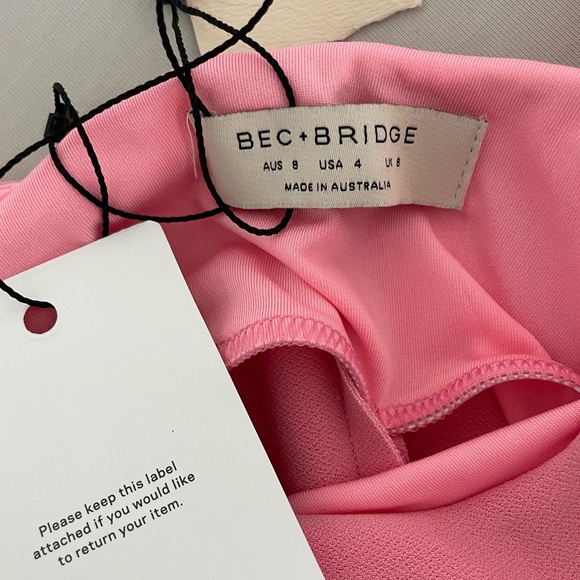 NWT Bec & Bridge Paloma MIDI Dress in Flamingo. - Picture 8 of 9